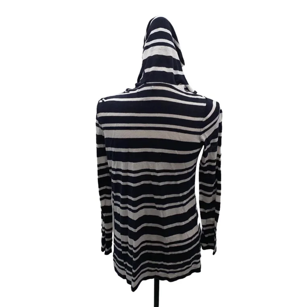 Willi Smith Large Striped Hooded open cardigan